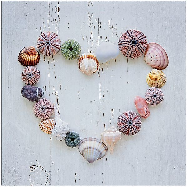 Art for the home Leinwandbild "Outdoor Muschelherz 50x70cm" Romantisch  Str günstig online kaufen