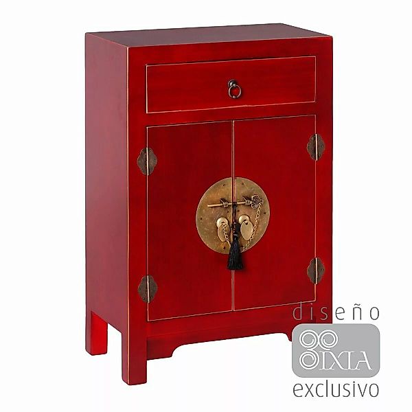 Nachttisch Oriente 45 X 26 X 69 Cm Rot Holz günstig online kaufen
