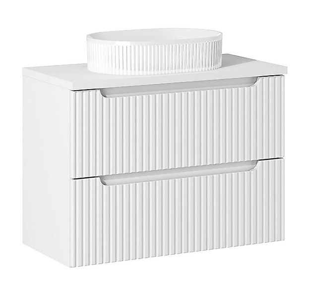 Lomadox Waschtisch NEWPORT-56-WHITE, 80cm breit mit Aufsatzwaschbecken, wei günstig online kaufen