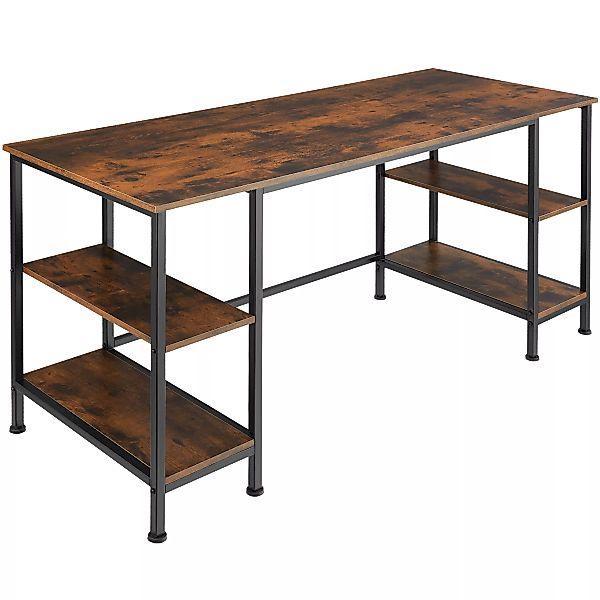 Computer-Schreibtisch Stoke 137x55x75cm - Industrial Holz dunkel, rustikal günstig online kaufen