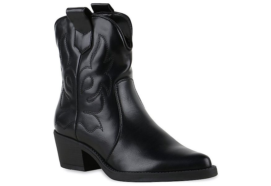 VAN HILL 835978 Cowboy Boots Damen Stiefeletten Spitze Cowboy Boots Sticker günstig online kaufen