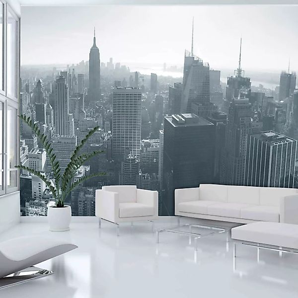 Fototapete - Schwarz-weißes Panorama von New York City günstig online kaufen