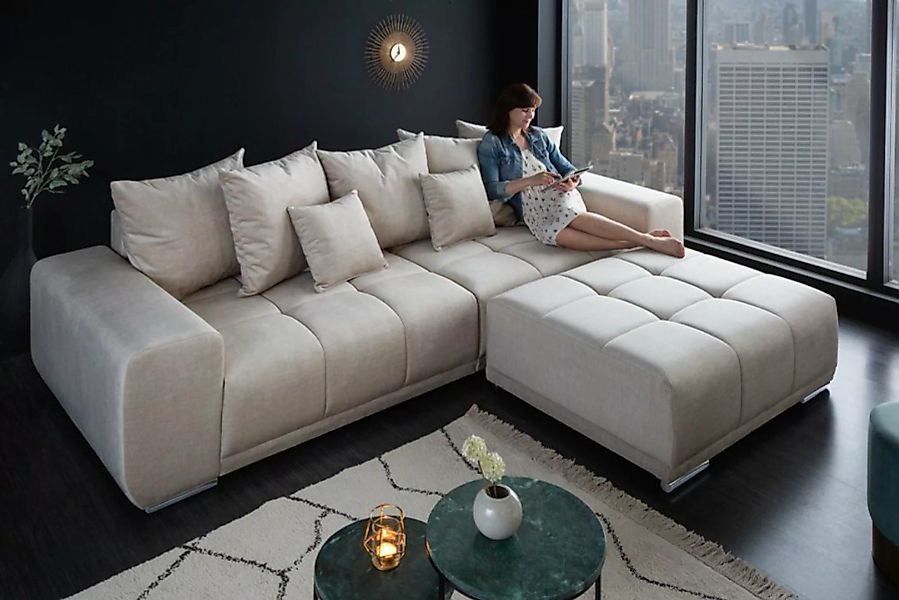 riess-ambiente Big-Sofa ELEGANCIA 285cm champagner / beige, Einzelartikel 1 günstig online kaufen