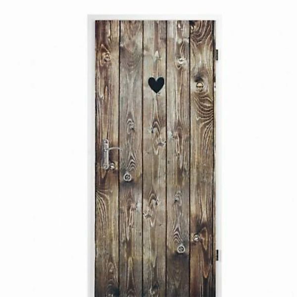 nikima Türbild TB-14 selbstklebendes Türbild – Holztür Herz (16,66 €/m²) Kl günstig online kaufen
