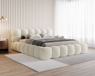 Chilly Möbel Polsterbett Stone Beige Bouclé günstig online kaufen