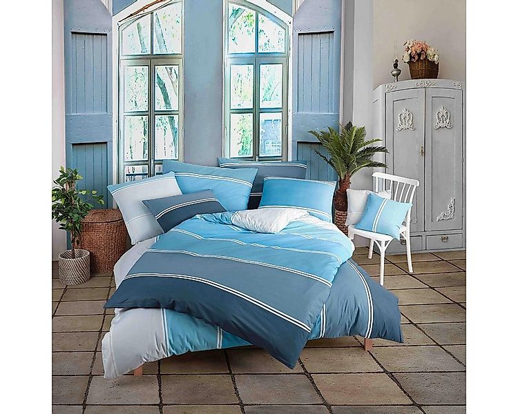 TRAUMSCHLAF Bettwäsche Aqua, Renforce, 2 teilig, gestreiftes Design auf 100 günstig online kaufen