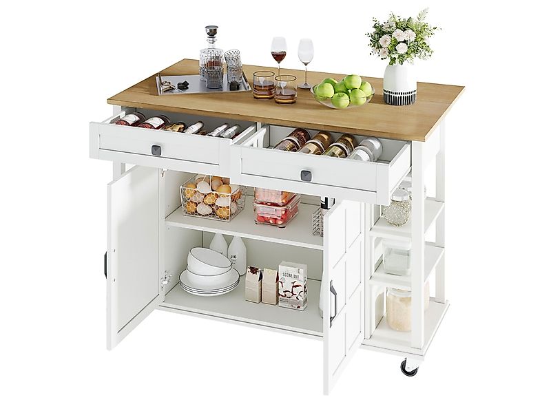 SeedWave Kücheninsel mit klappbarer 65 cm Arbeitsplatte, günstig online kaufen
