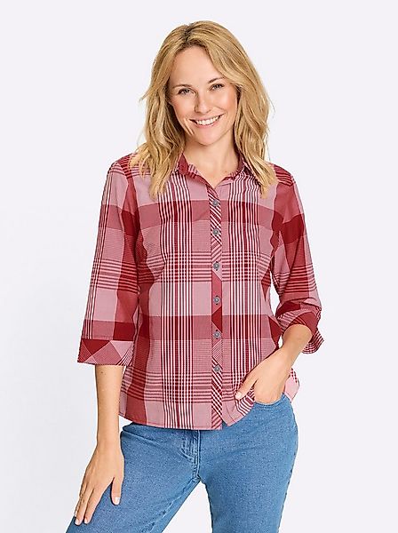 Sieh an! Klassische Bluse Karo-Bluse 3/4-Arm günstig online kaufen
