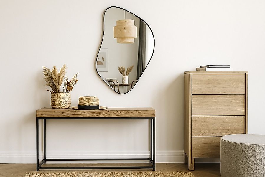 BOURGH Wandspiegel FLEUR Dekospiegel 60x40cm - moderner Spiegel, schwarzer günstig online kaufen