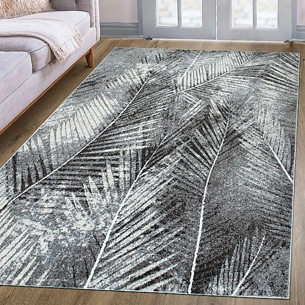 my home Teppich "Kiliv, modernes Blatt Design" rechteckig 9 mm Höhe mit bes günstig online kaufen