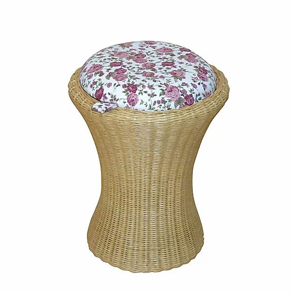 Sitzhocker in Beige Rattan Bunt günstig online kaufen