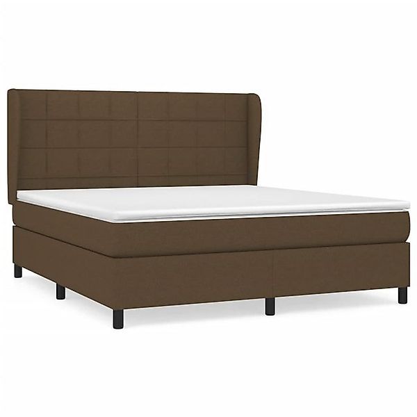 vidaXL Boxspringbett Boxspringbett mit Matratze Dunkelbraun 160x200 cm Stof günstig online kaufen