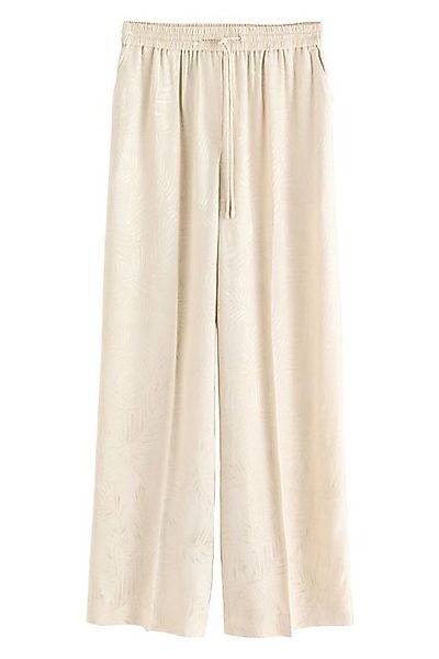 Next Anzughose Satin-Jacquardhose mit weitem Beinschnitt (1-tlg) günstig online kaufen