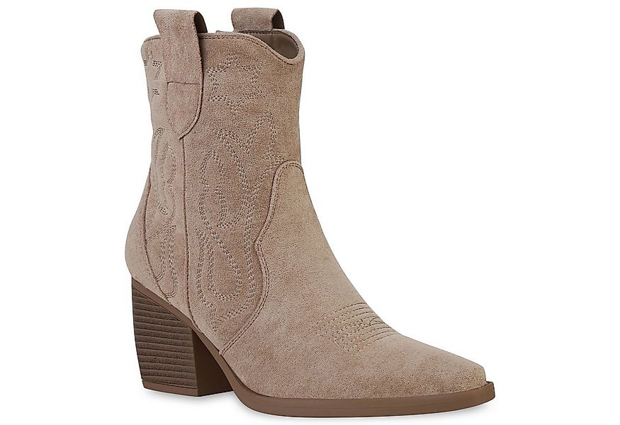 VAN HILL 837779 Cowboy Boots Damen Stiefeletten Cowboy Boots Trichterabsatz günstig online kaufen