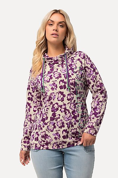 Ulla Popken Sweatshirt Sweatshirt Blüten Stehkragen günstig online kaufen