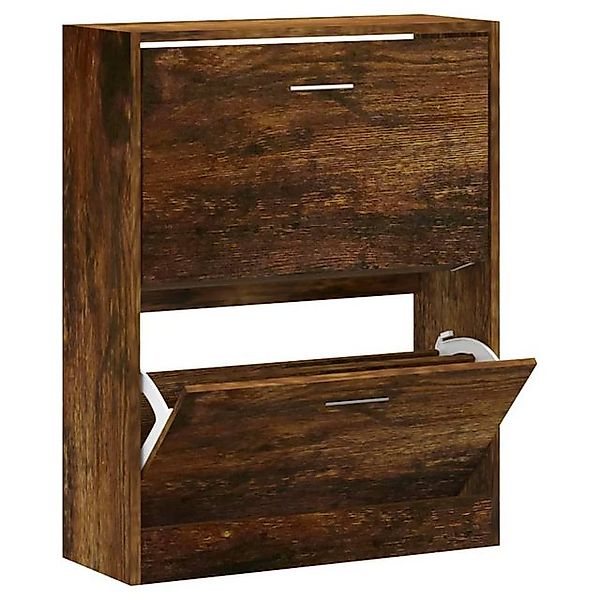 vidaXL Schuhschrank Schuhregal Räuchereiche 63x24x81 cm Holzwerkstoff günstig online kaufen