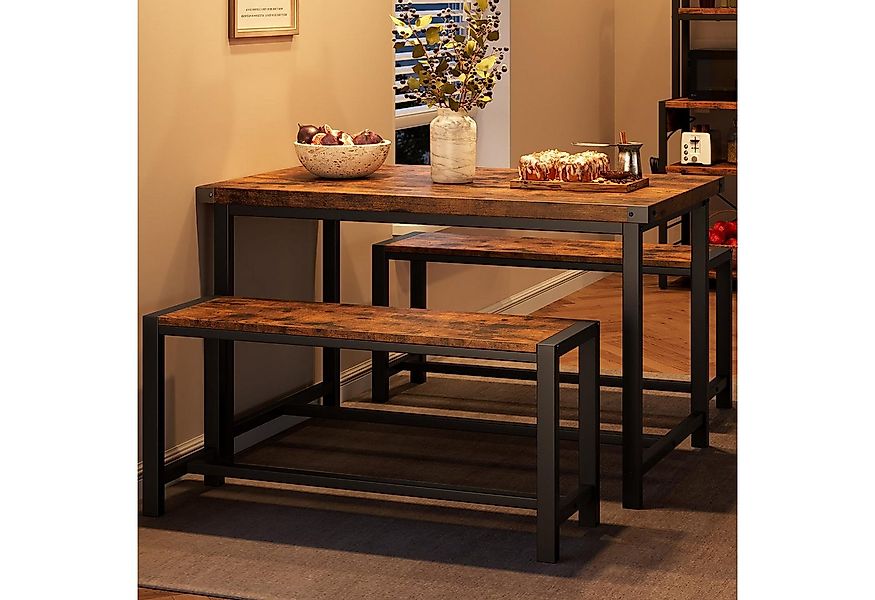 GarveeMore Essgruppe 3er-set, 3-tlg., esstisch mit 2 bänken günstig online kaufen