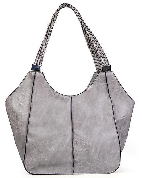 ITALYSHOP24 Schultertasche Damen XXL FLECHTOPTIK Hand-Tasche günstig online kaufen
