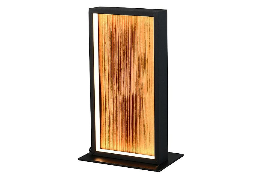 TRIO Leuchten LED Tischleuchte KALEA, Braun, Schwarz, Holz, Metall, Dimmfun günstig online kaufen
