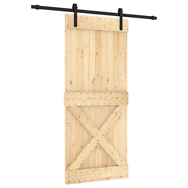 vidaXL Schiebetür mit Beschlag 90x210 cm Massivholz Kiefer 3202982 günstig online kaufen