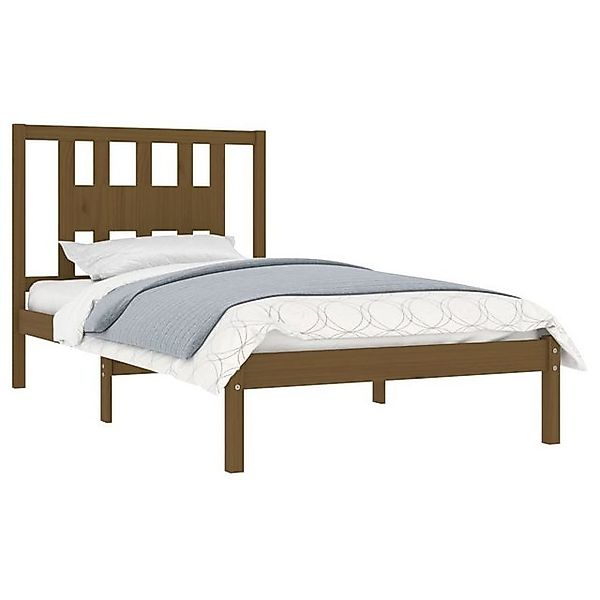vidaXL Bett Massivholzbett Honigbraun Kiefer 100x200 cm günstig online kaufen