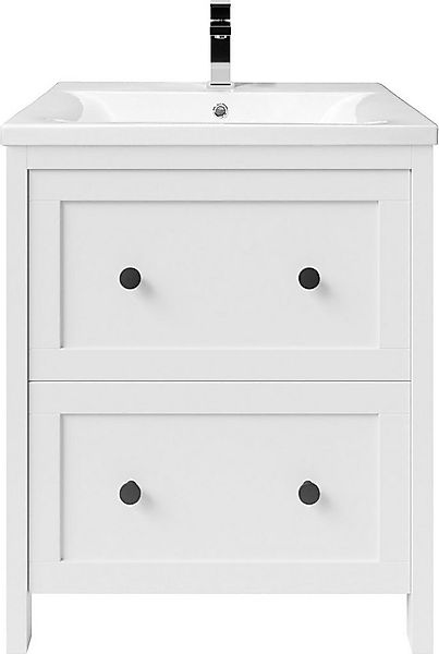 welltime Waschtisch SYLT, Badmöbel inkl. Keramikwaschbecken, Breite 60cm günstig online kaufen