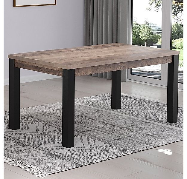 trendteam Esstisch, Esstisch Eiche Tabak Melamin B/H/T: 160 x 77 x 90 cm günstig online kaufen