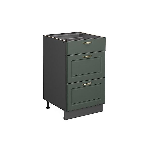 Vicco Küchenunterschrank Fame-Line Grün-Gold Landhaus/Anthrazit 50 cm ohne günstig online kaufen