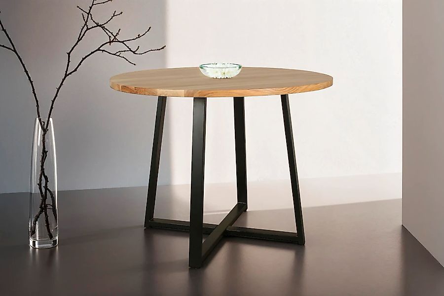 byLIVING Esstisch "Arrow" 1 Stk. tlg. mit 2,5cm starker, runder Massivholz günstig online kaufen