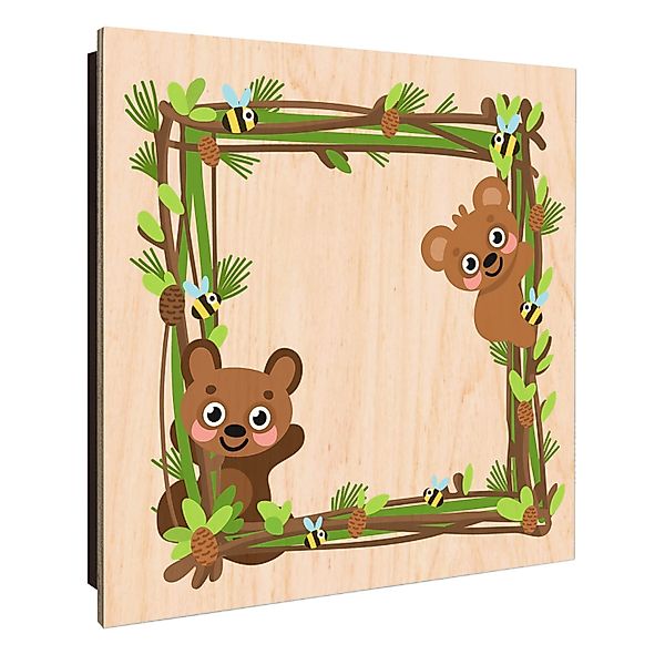 Banjado Schlüsselkasten Holz 30x30cm Schwarz Scharnier Rechts 50 Haken Desi günstig online kaufen