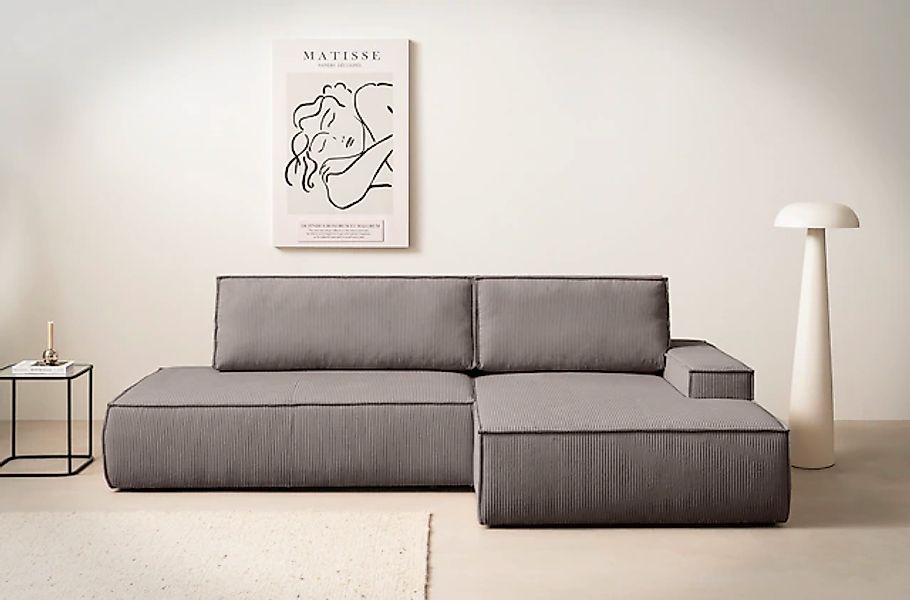 Home affaire Ecksofa »SHERWOOD, Schlafsofa in L-Form offen (275cm), Cord, L günstig online kaufen
