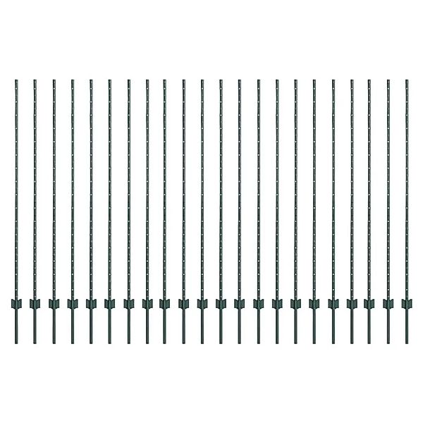 vidaXL Zaunpfosten 22 Stk Grün 200 cm Stahl 3335924 günstig online kaufen