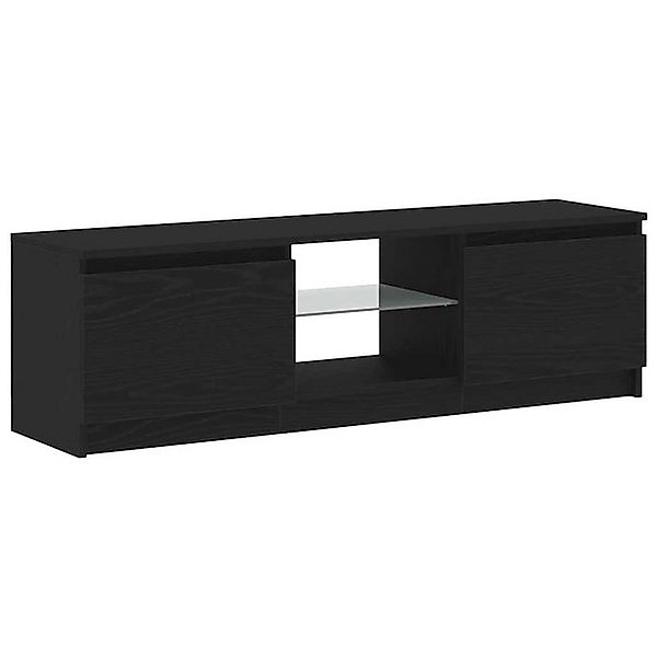 vidaXL TV-Schrank TV-Schrank mit LED-Leuchten Schwarz Eichen-Optik 120x30x3 günstig online kaufen