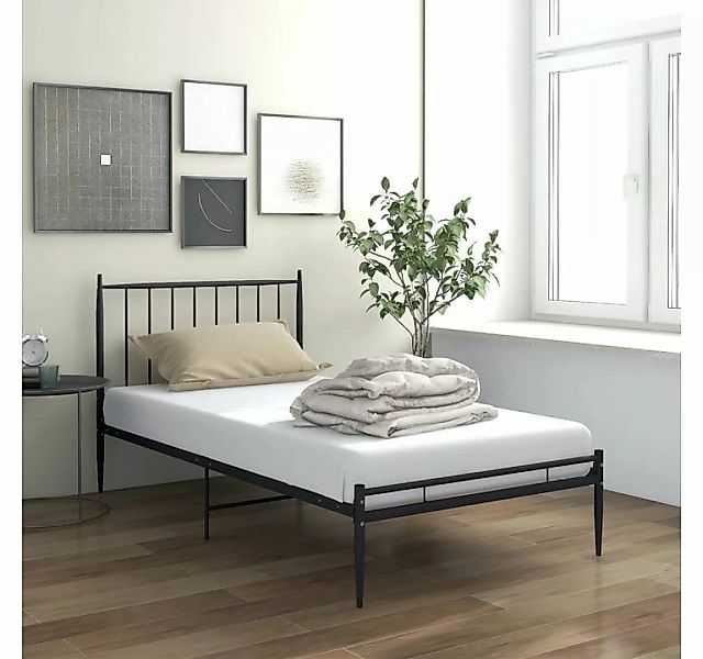 furnicato Bett Schwarz Metall 90x200 cm günstig online kaufen