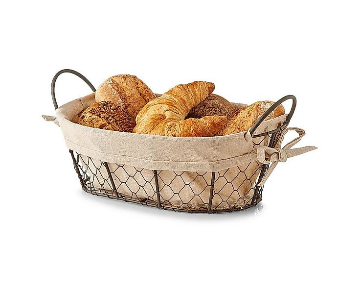 Basera® Aufbewahrungskorb Brotkorb / Obstkorb mit waschbarem Stoffeinsatz ( günstig online kaufen