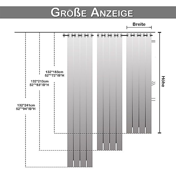 BTTO V&G Schiebegardine Verdunkelungsvorhang Wärmeisolierte OutdoorVorhänge günstig online kaufen