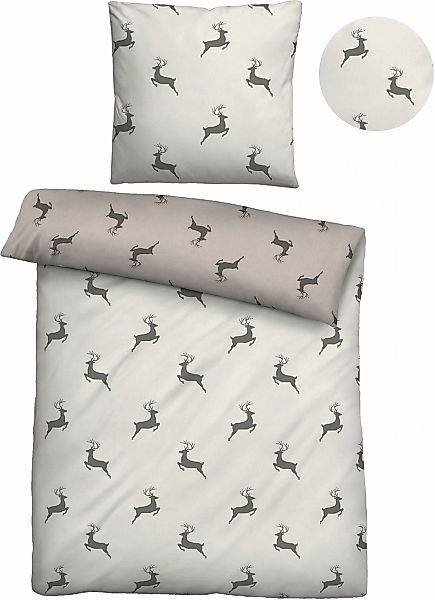 Biberna Wendebettwäsche "Cardo in Gr. 135x200 oder 155x220 cm" 2 Stk. Flane günstig online kaufen