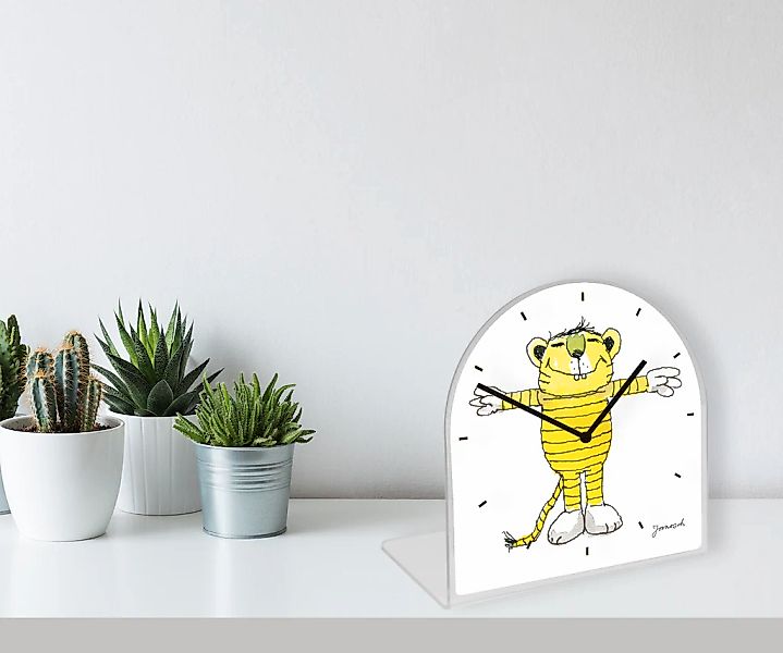 LuckyLinde Tischuhr "Der kleine Tiger Janosch" Tischuhr aus Acrylglas, Uhr, günstig online kaufen
