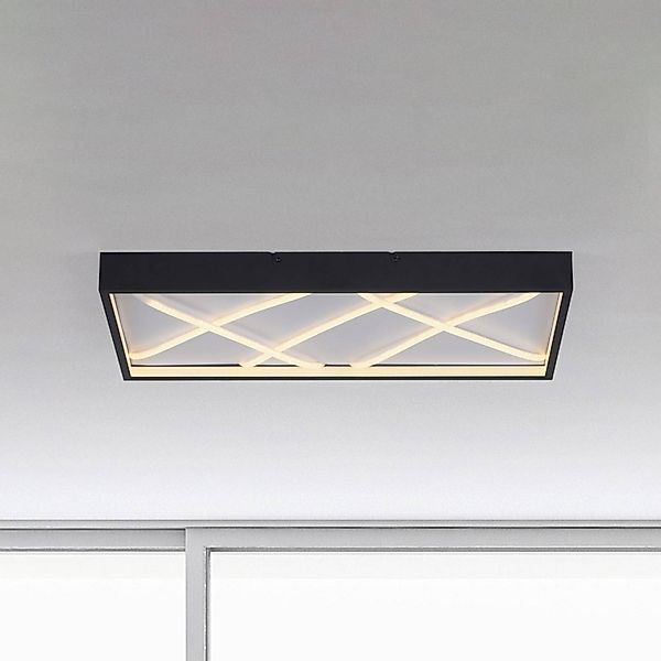 JUST LIGHT. LED-Deckenleuchte Mikado, 60 x 30 cm, schwarz günstig online kaufen