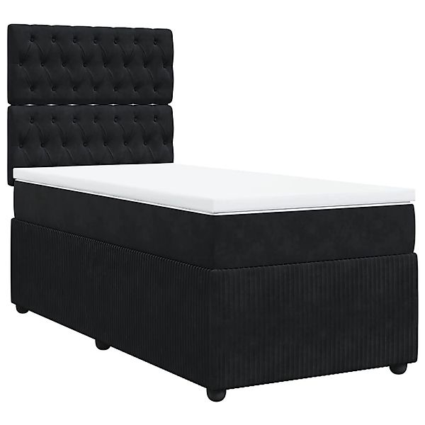 vidaXL Boxspringbett mit Matratze Schwarz 80x200 cm Samt2103935 günstig online kaufen