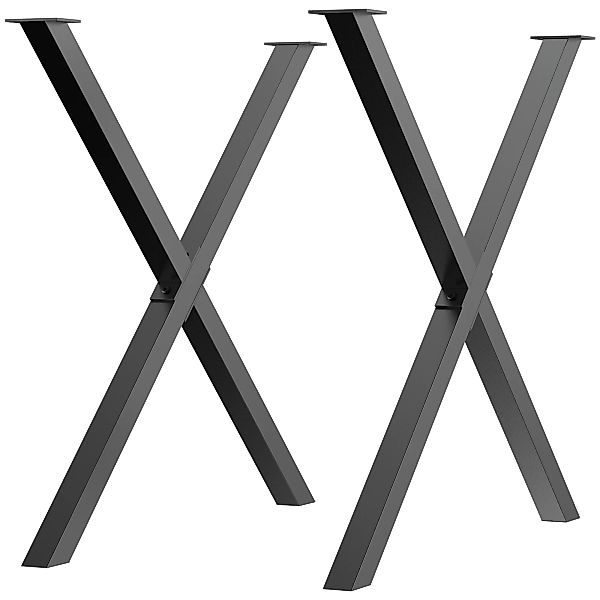 HOMCOM Tischbeine  2 Stück Stahl, für Esstisch Schreibtisch Couchtisch, X-F günstig online kaufen