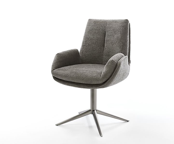 Drehstuhl Clea-Flex Bouclé Soft Schlamm Fußkreuz Graphit 360° drehbar Wippf günstig online kaufen