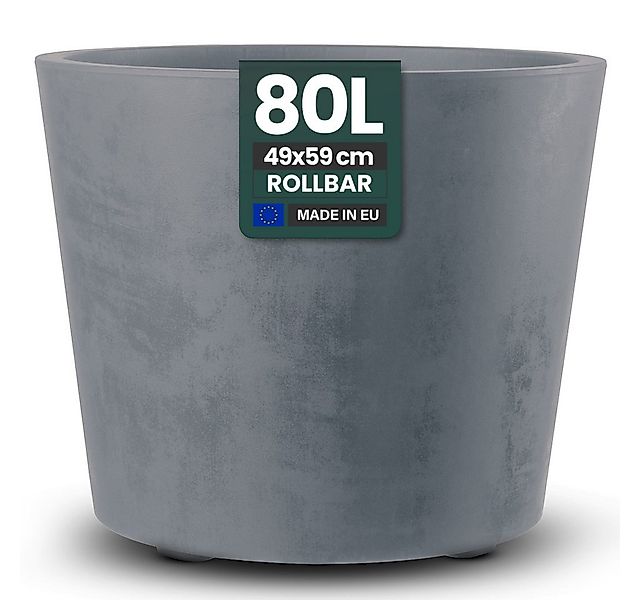 Kreher Pflanzkübel 'Millennium' in Naturstein Optik, 80 Liter, rollbar (Far günstig online kaufen