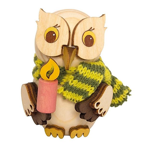 Kuhnert Dekofigur Mini-Eule mit Kerze - aus Holz gefertigt - ca. 7 cm groß, günstig online kaufen