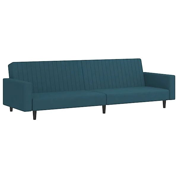 vidaXL Schlafsofa 2-Sitzer Blau Samt 375936 günstig online kaufen