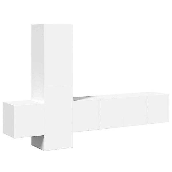 vidaXL 5-Tlg TV-Schrank-Set Weiß Holzwerkstoff 3078653 günstig online kaufen