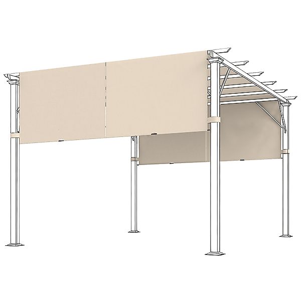 Outsunny Abdeckung für Pergola-Gazebo 3 x 3,6 m, Gazebo-Tuch aus Polyester günstig online kaufen