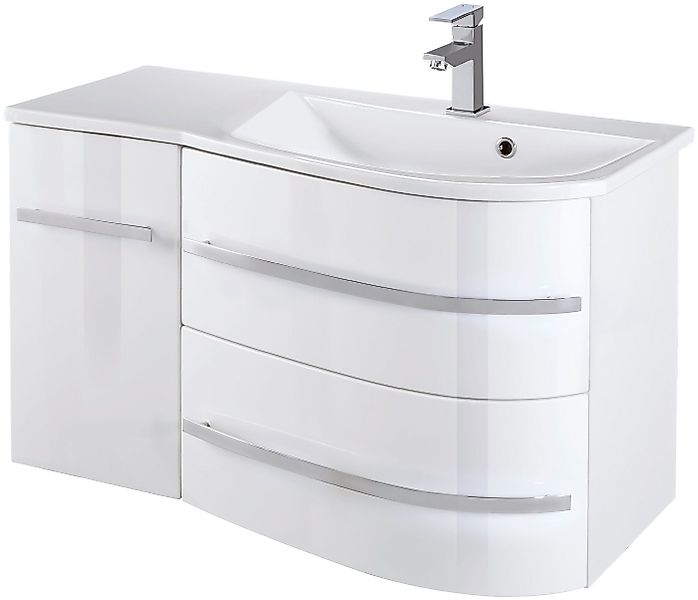 welltime Waschtisch OSLO, Breite 90 cm, Badmöbel mit geschwungener Front, A günstig online kaufen