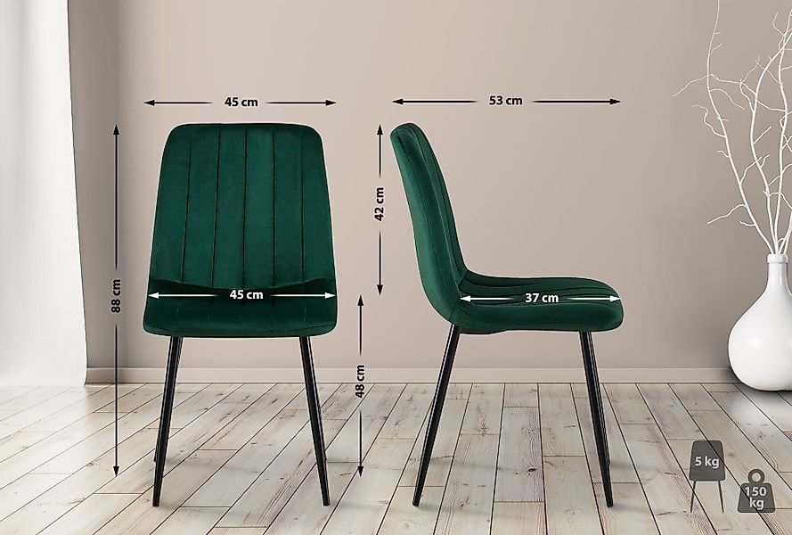 CLP Esszimmerstuhl Dijon (4er Set), gepolstert, günstig online kaufen
