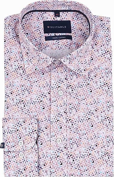 Suitable Hemd Mosaic Druck Rosa - Größe 43 günstig online kaufen